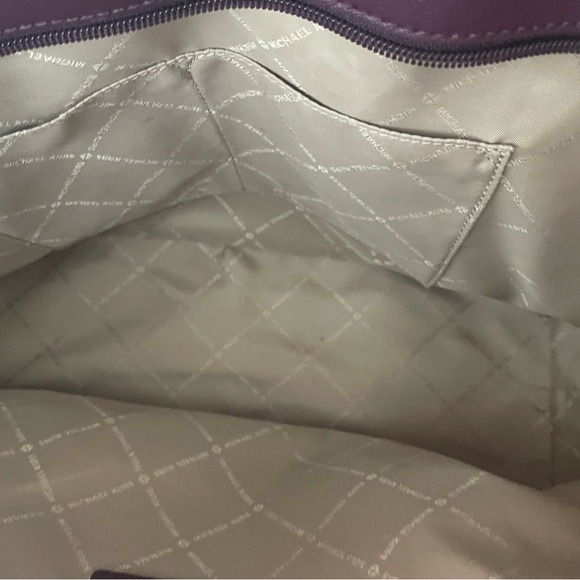 Michael Kors Purple Structured Tote with Gold Charm - Picture 7 of 8